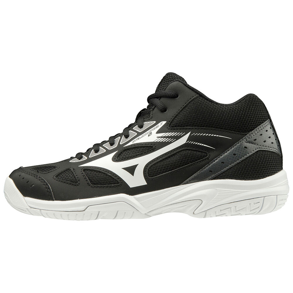 Mizuno Cyclone Speed 2 Mid - Erkek Voleybol Ayakkabısı - Siyah/Beyaz/Koyu Gri Türkiye (EPWCJY-185)